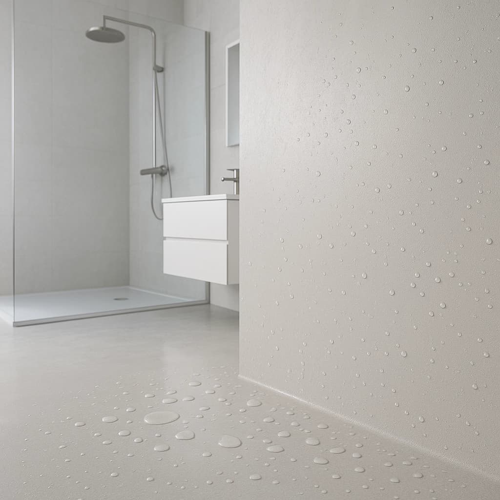 Isla y aparador de mueble con microcemento decorativo color piedra